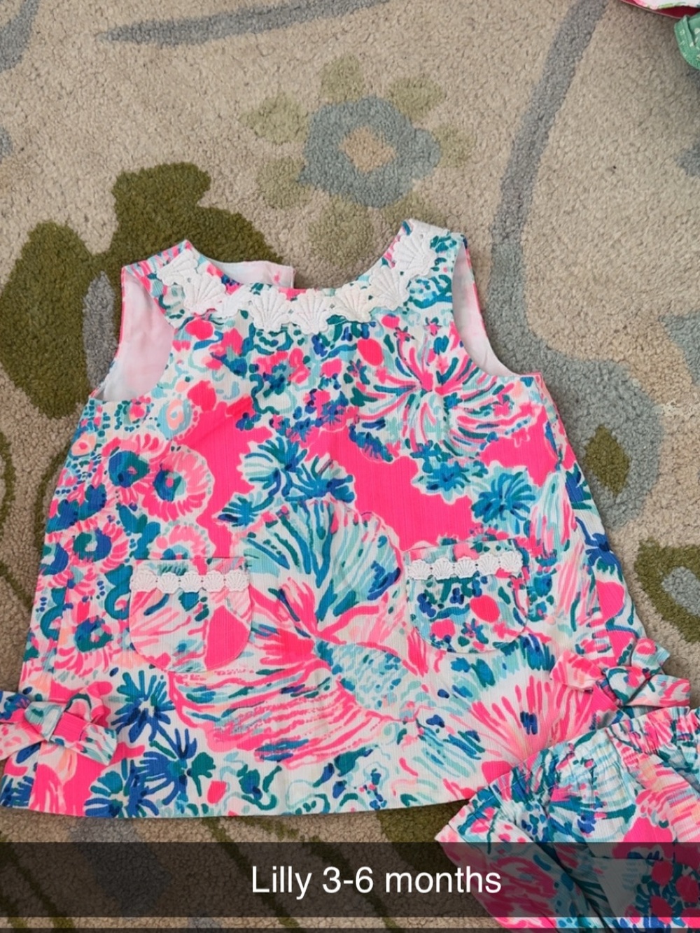 Lilly Pulitzer Neon Pink & Teal Floral Baby Tank
